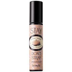 A bottle of stay don 't stray makeup setting spray.