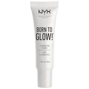 A white tube of nyx cosmetics born to glow illuminating primer.