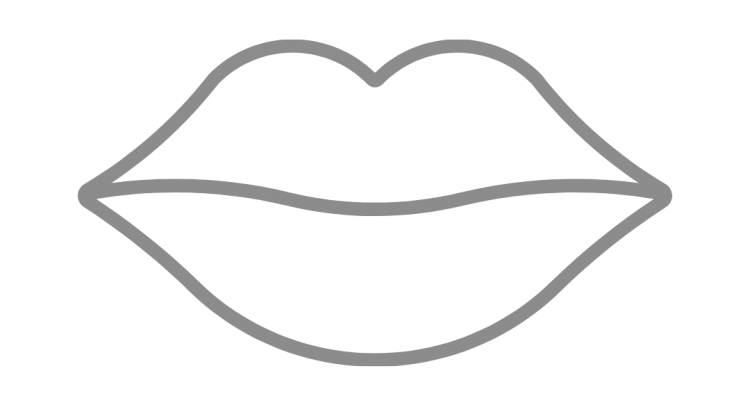 A gray and white image of a woman 's lips.